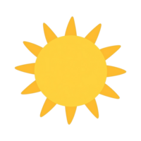 Bright yellow sun with sharp rays png