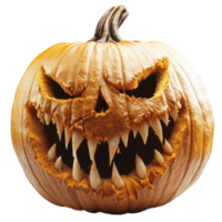 Creative pumpkin carving with scary design png