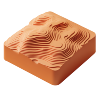Unique textured orange block with wavy patterns png