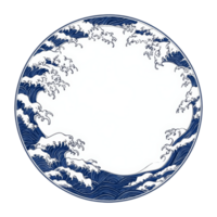 Serene ocean waves in a circular design png