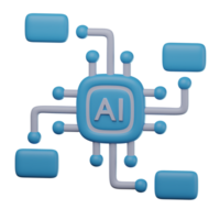 3D AI Algorithm Transparent Icon Illustration png