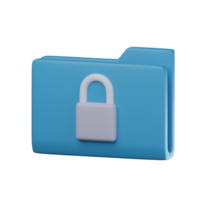 3D Locked Folder Transparent Icon Illustration png