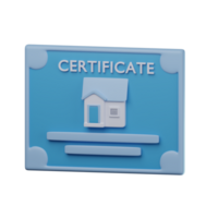 3D Property Certificate Transparent Icon Illustration png