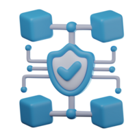 3D Secure Blockchain Transparent Icon Illustration png