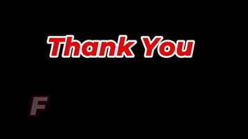 animation text thank you for watching red and white mix color on black background video