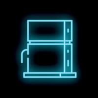 Neon icon of coffee machine making fresh espresso on black background vector