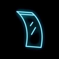 Neon flexible screen phone of the future glowing on black background vector