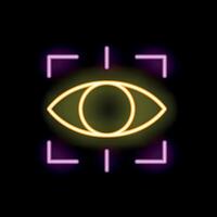 Neon eye scanning system detecting identity vector