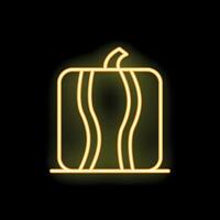 Glowing neon icon of a pumpkin for halloween decoration vector