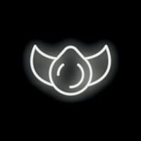 Neon icon of avocado with wings on black background vector