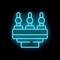 Neon icon of beer taps pouring cold beer vector