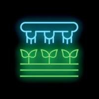 Neon style icon representing smart farming technology for agriculture vector