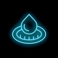 Glowing neon icon of water purification system for clean drinking water vector