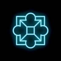 Blue neon geometrical shape shining in the dark vector