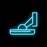 Neon icon of ball point pen drawing line on paper vector