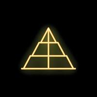 Neon pyramid glowing on dark background vector
