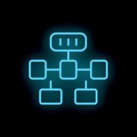 Neon blue site map showing website seo structure vector