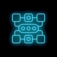 Neon glowing algorithm structure on a black background vector