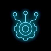 Neon style icon of automation process with three inputs vector