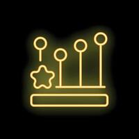 Neon sign representing customer loyalty program with increasing points and bonus star vector