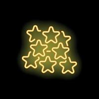 Neon stars shining on dark background graphic design vector