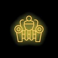 Neon sign of a king sitting on throne with yellow lights vector