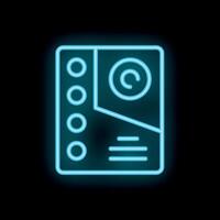 Neon icon of intercom system for communication vector