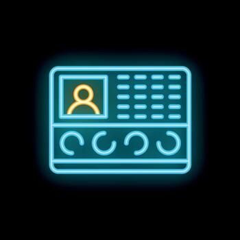 neón intercomunicador sistema demostración inquilino vocación en negro antecedentes vector