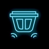 Neon icon of a smoke detector hanging on ceiling flashing and detecting smoke vector