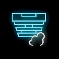 Neon icon of extractor fan removing cloudy air vapor vector