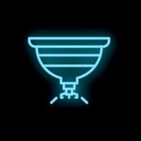 Neon fire sprinkler system icon glowing on dark background vector