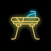 Neon sign of gymnastics vaulting table displaying sporting event vector