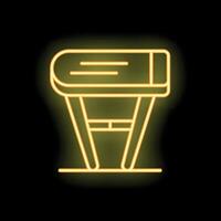 Glowing neon icon of a vaulting horse for gymnastics vector