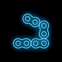 Blue neon chain glowing on black background vector