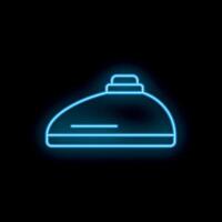 Neon sign of a cloche shining on a black background vector