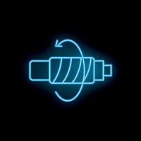 Neon icon of a rotating electrical fuse showing its functionality vector