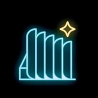 Bright neon icon of a wifi signal increasing in strength vector