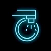 Neon sign of automatic fire sprinkler system working vector