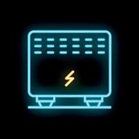 Neon sign showing electric transformer generating power vector