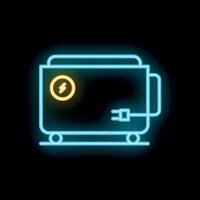 Neon sign of a portable electric generator for backup power supply vector