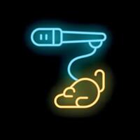 Neon icon of mouse connected to computer mouse highlighting online presence vector