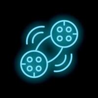 Neon icon of two devices exchanging signals wirelessly vector