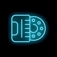 Neon icon of car brake system showing pad and disc vector