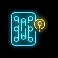 Neon icon of sperm fertilizing egg ivf process vector