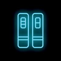 Neon blue pregnancy tests glowing on a black background vector