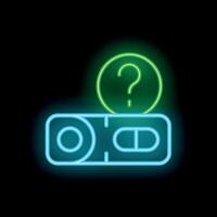 Neon sign of rapid test showing doubtful result with question mark vector