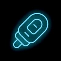 Neon icon of pregnancy test with positive result on black background vector