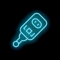 Neon icon of pregnancy test showing positive result on black background vector