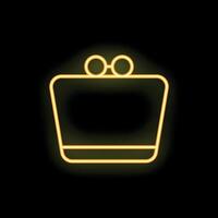 Neon icon of laptop computer with web camera on top showing concept of call vector