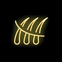 Neon yellow wheat icon with black background vector